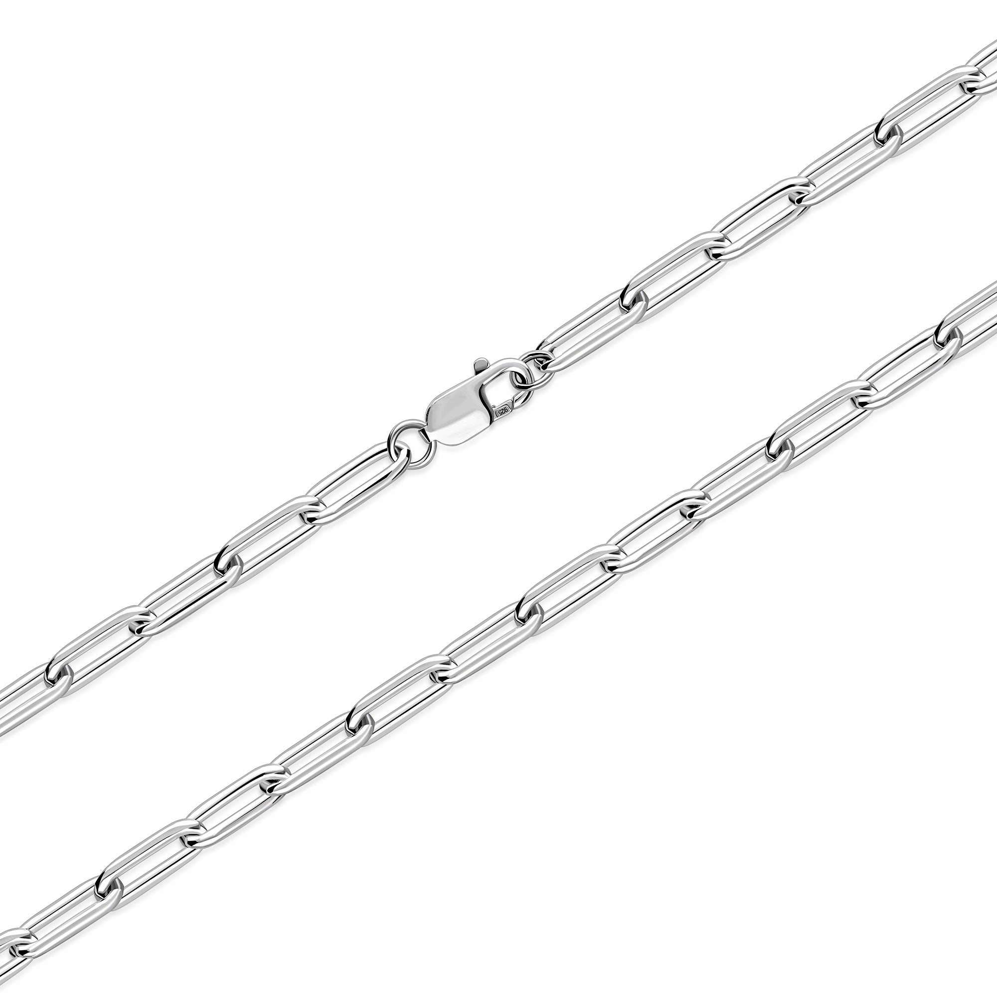 Sterling Silver Bold Paper Clip Chain 6mm 18"