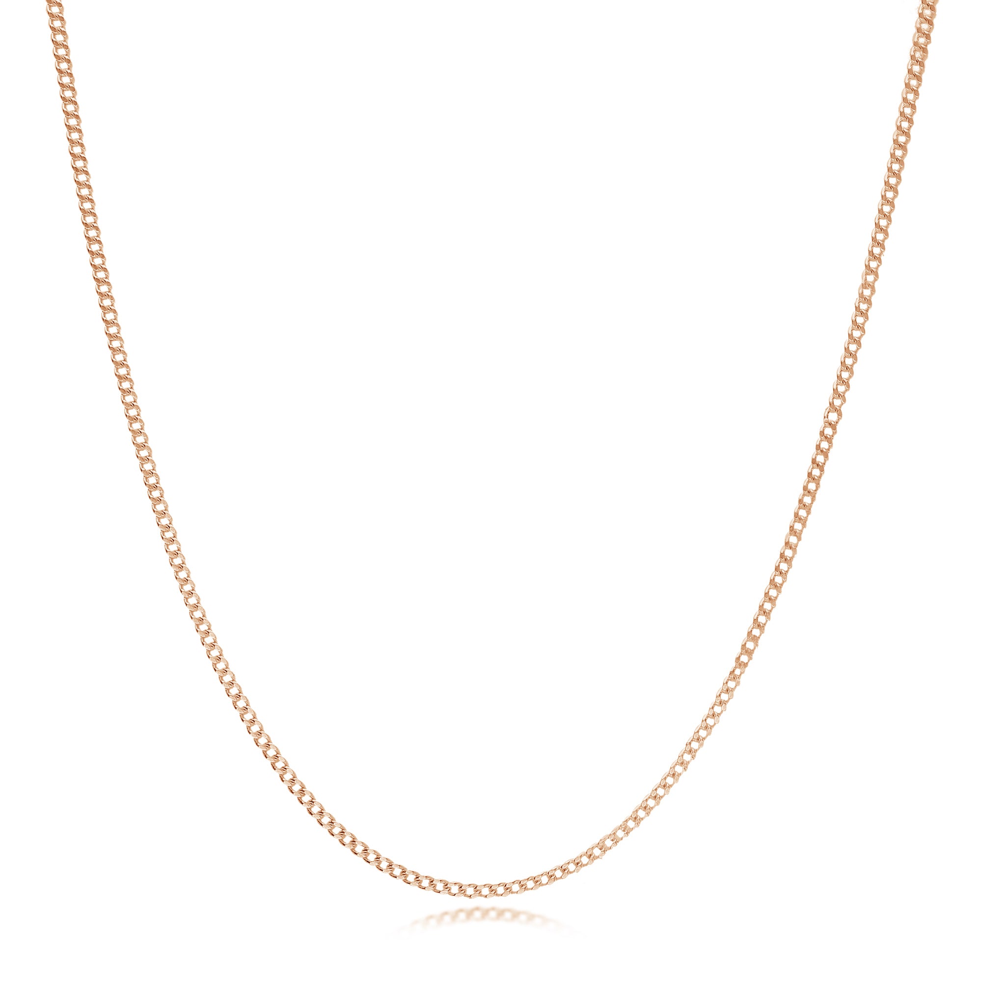 Rose Gold Vermeil Filed Curb Chain 1.2mm 16"