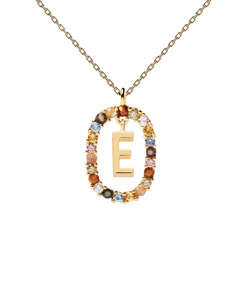 18ct Yellow Gold Vermeil Letter E Necklace