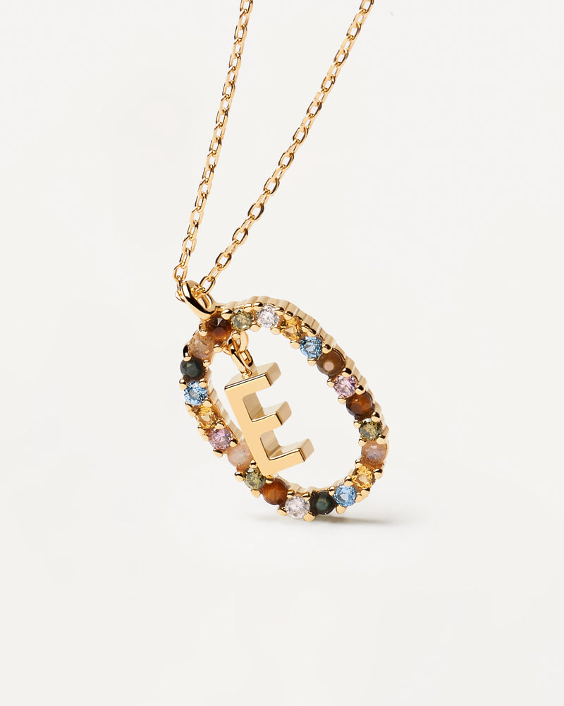18ct Yellow Gold Vermeil Letter E Necklace