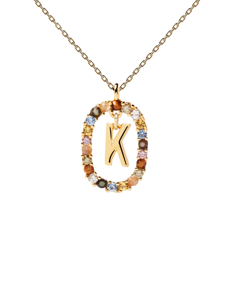 18ct Yellow Gold Vermeil Letter K Necklace
