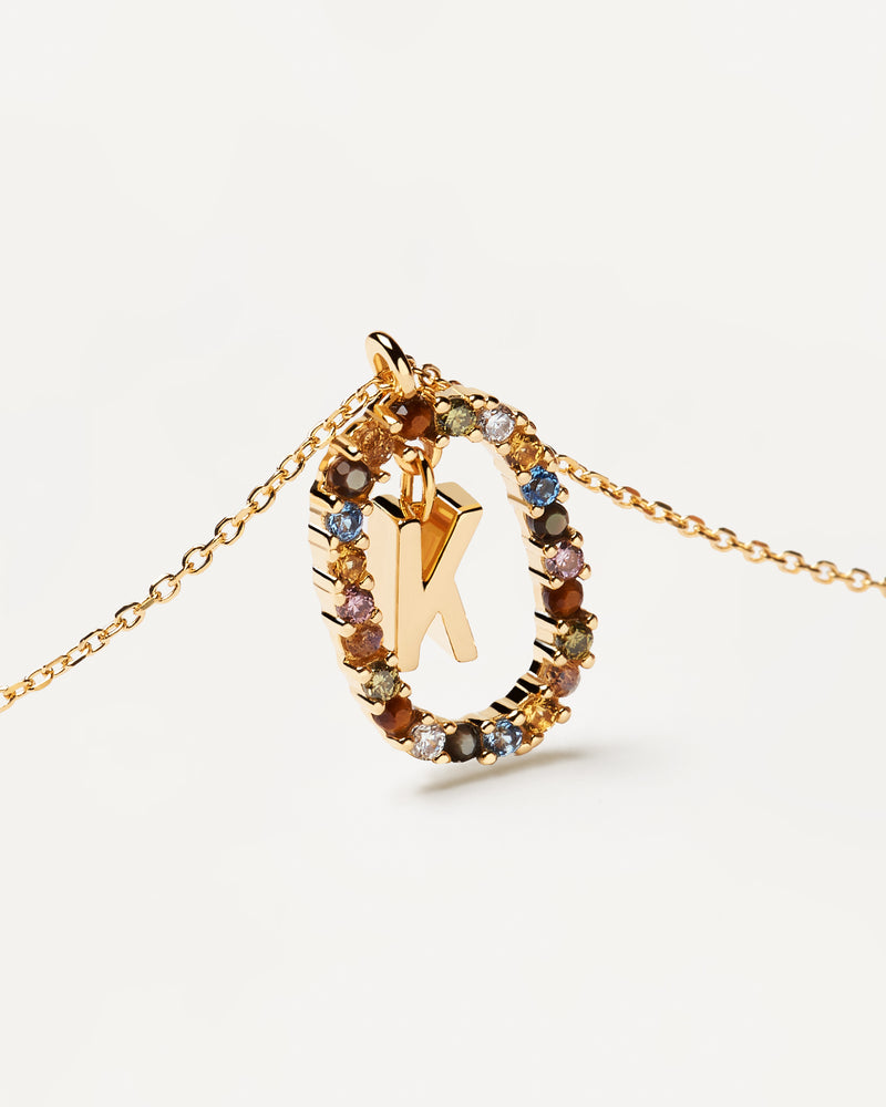 18ct Yellow Gold Vermeil Letter K Necklace