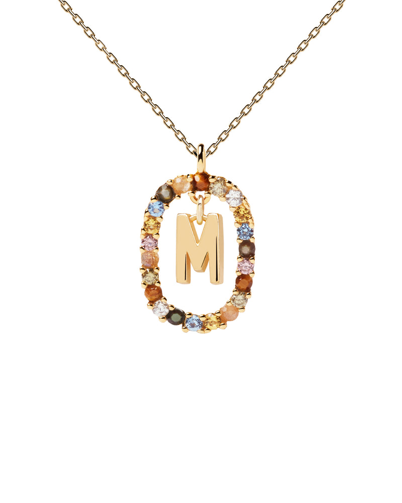 18ct Yellow Gold Vermeil Letter M Necklace
