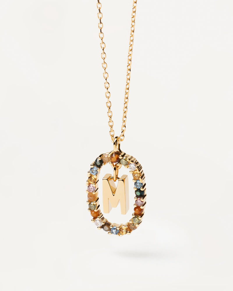 18ct Yellow Gold Vermeil Letter M Necklace