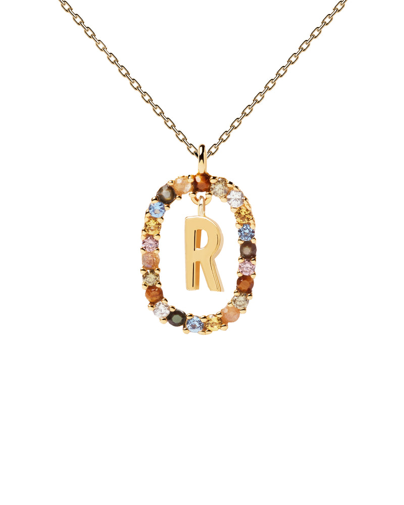 18ct Yellow Gold Vermeil Letter R Necklace