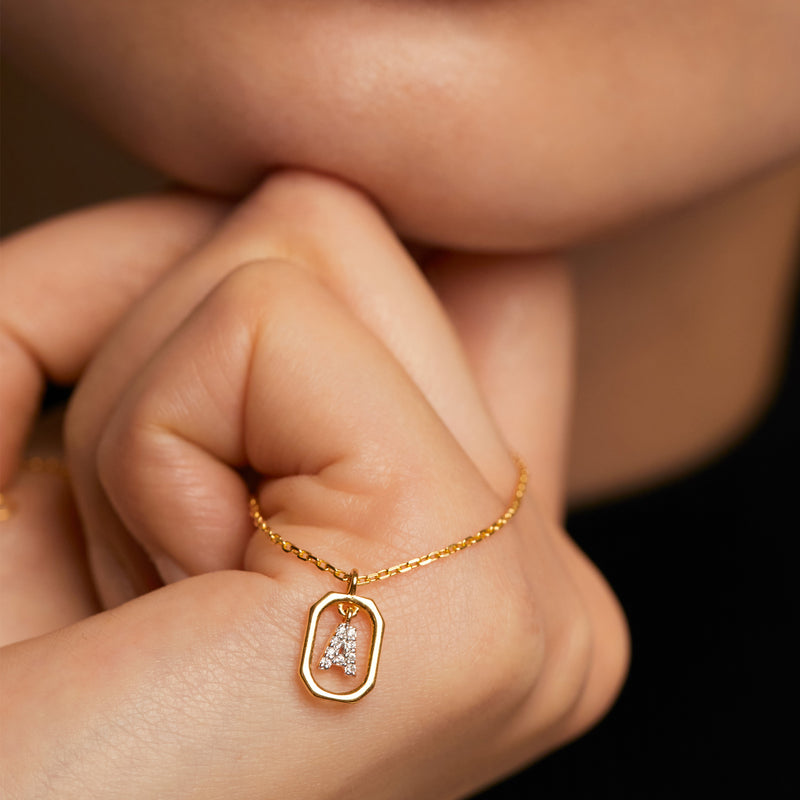 18ct Yellow Gold Vermeil Mini Letter A Necklace