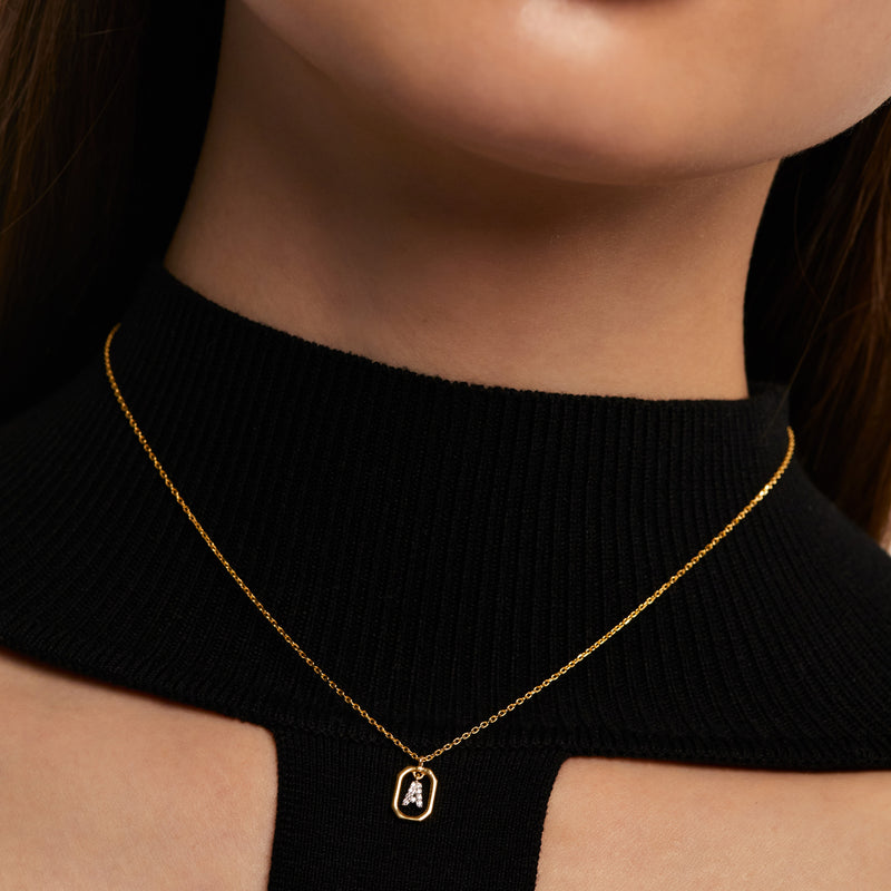 18ct Yellow Gold Vermeil Mini Letter A Necklace
