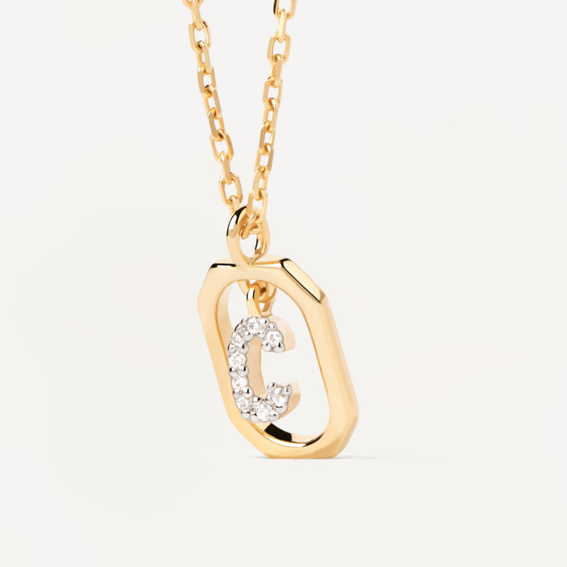 18ct Yellow Gold Vermeil Mini Letter C Necklace