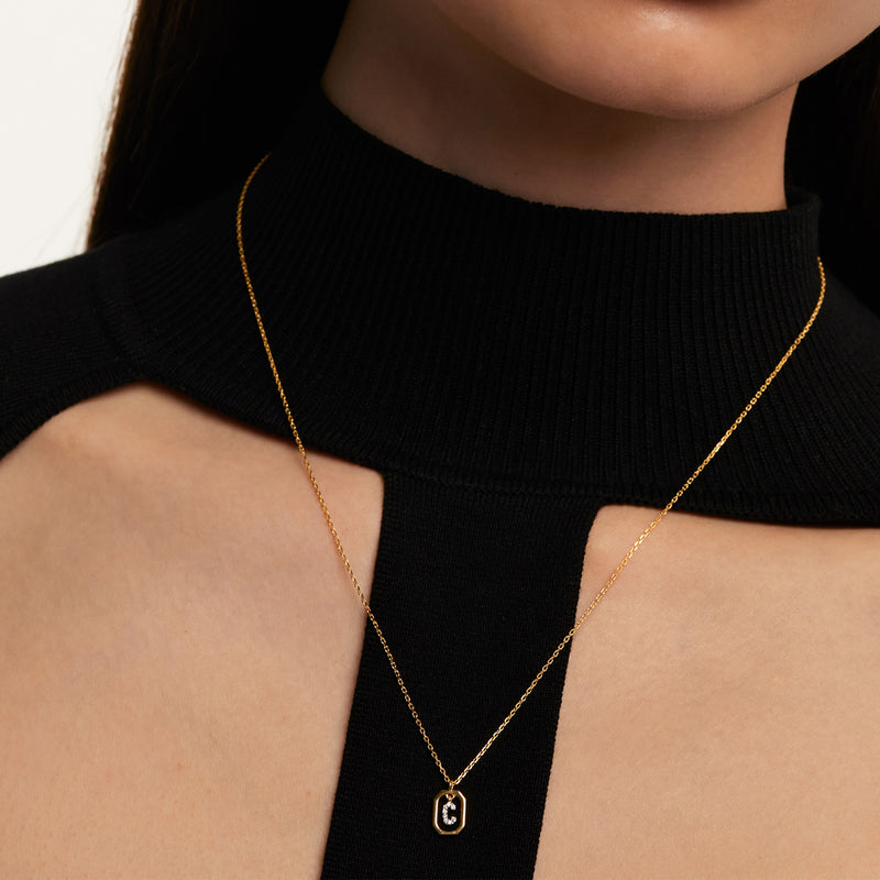 18ct Yellow Gold Vermeil Mini Letter C Necklace