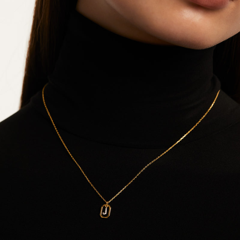 18ct Yellow Gold Vermeil Mini Letter J Necklace