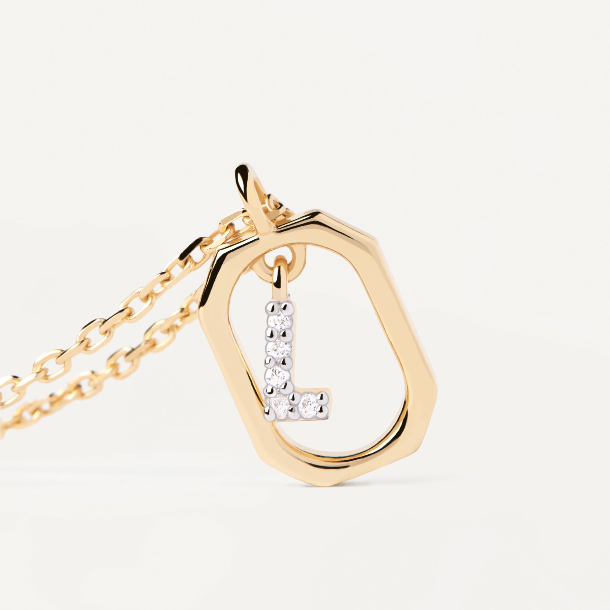 18ct Yellow Gold Vermeil Mini Letter L Necklace