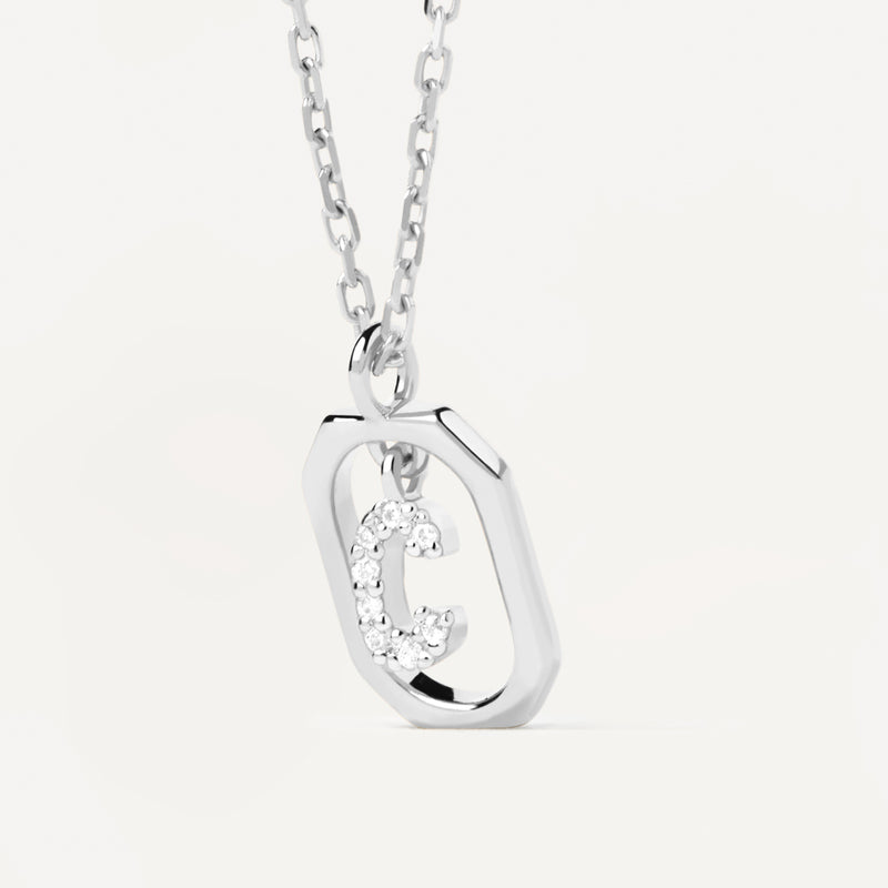 Sterling Silver Mini Letter C Necklace