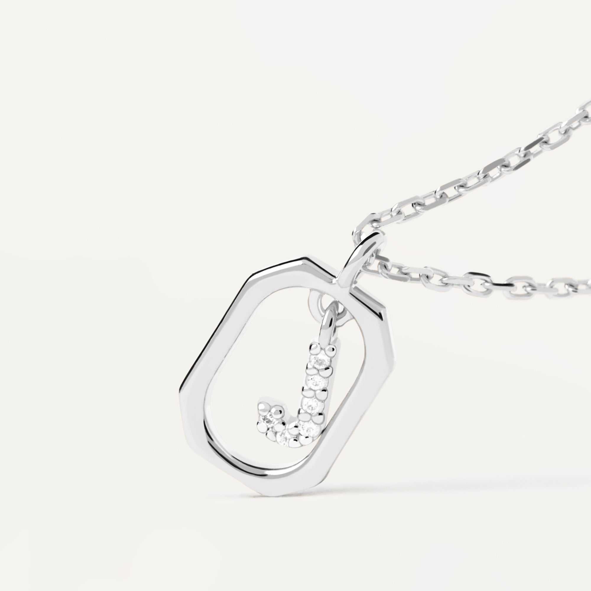 Mini Letter J Silver Necklace