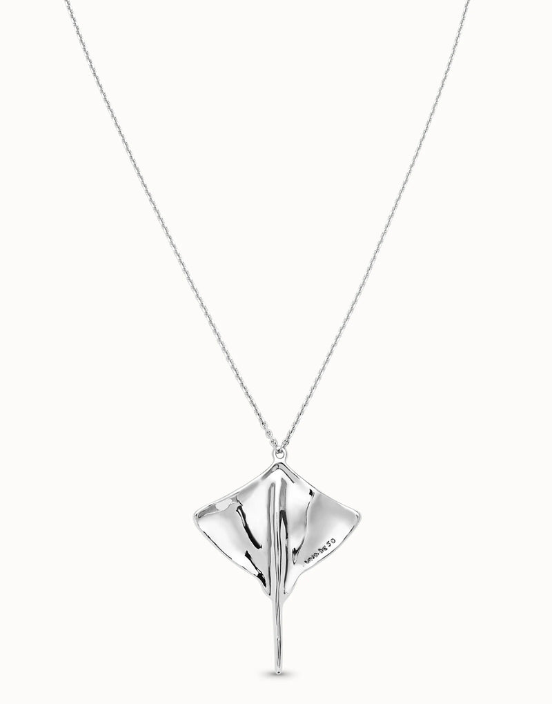 'Ser Majestuosa' Silver Manta Ray Long Necklace