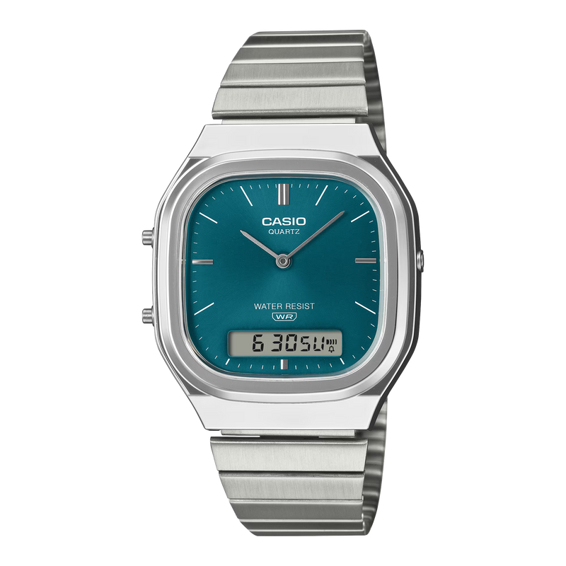 Casio AQ-240E-3AEF Teal Green Dial Digital & Analogue Watch