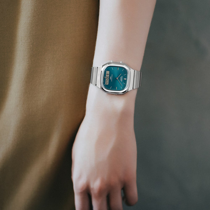 Casio AQ-240E-3AEF Teal Green Dial Digital & Analogue Watch