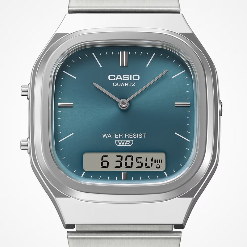 Casio AQ-240E-3AEF Teal Green Dial Digital & Analogue Watch