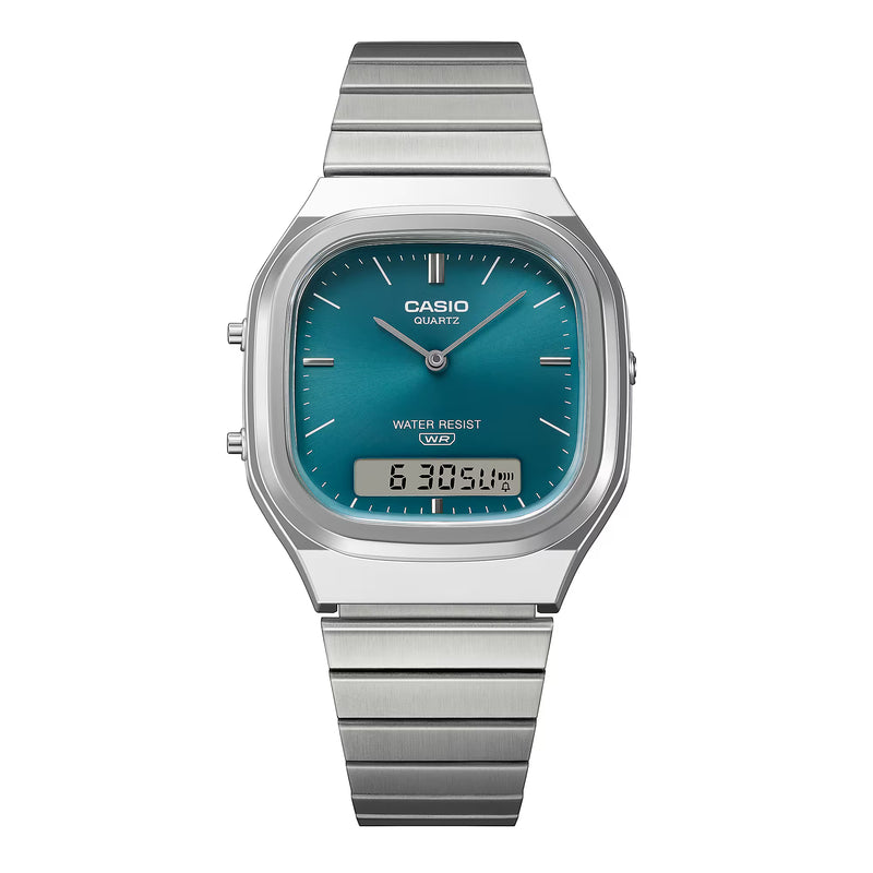 Casio AQ-240E-3AEF Teal Green Dial Digital & Analogue Watch