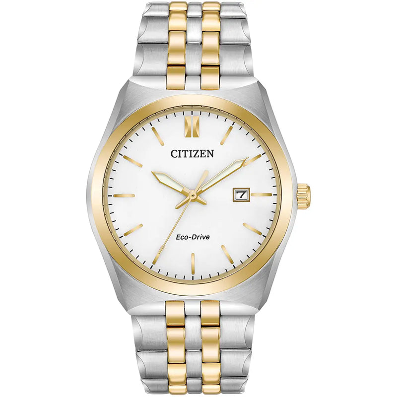 Citizen Corso Eco-Drive Men’s Two Tone White Dial Watch BM7334-58A