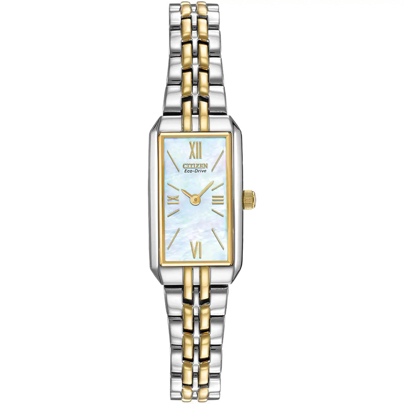 Citizen Silhouette Eco-Drive Ladies’ Two Tone Mother of Pearl Watch EG2694-59D