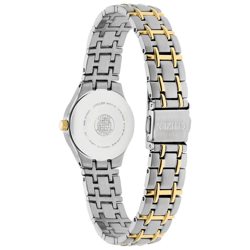 Citizen Silhouette Eco-Drive Ladies’ Two Tone White Dial Watch EW1264-50A