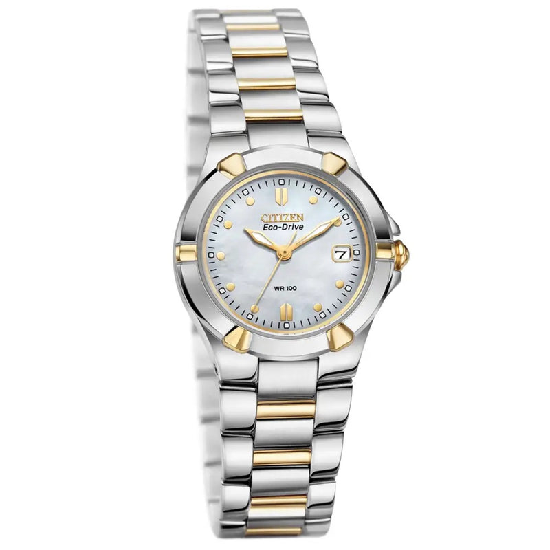 Citizen Silhouette Riva Eco-Drive Ladies’ Two Tone Diamond Mother of Pearl Watch EW1534-57D