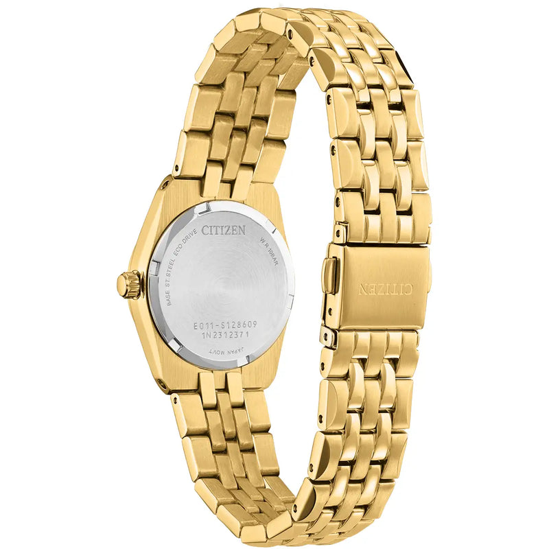 Citizen Corso Eco-Drive Ladies’ Blue Dial Gold Tone Watch EW2293-56L