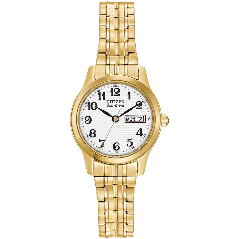 Citizen Eco-Drive Ladies’ Gold Tone Expansion Bracelet Watch EW3152-95A