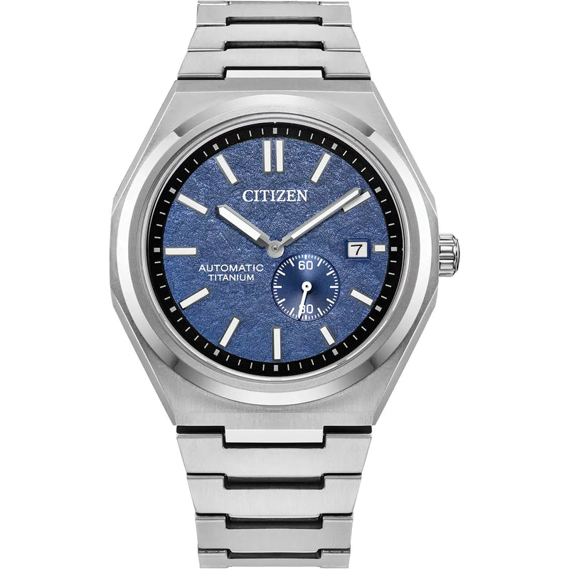 Citizen Zenshin Automatic Men’s 41mm Textured Blue Dial Super Titanium™ Watch NJ0180-80L
