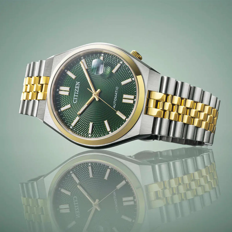 Citizen Tsuyosa 60 Automatic Men’s 40mm Green Dial Bi-Metal Watch NK0024-54X