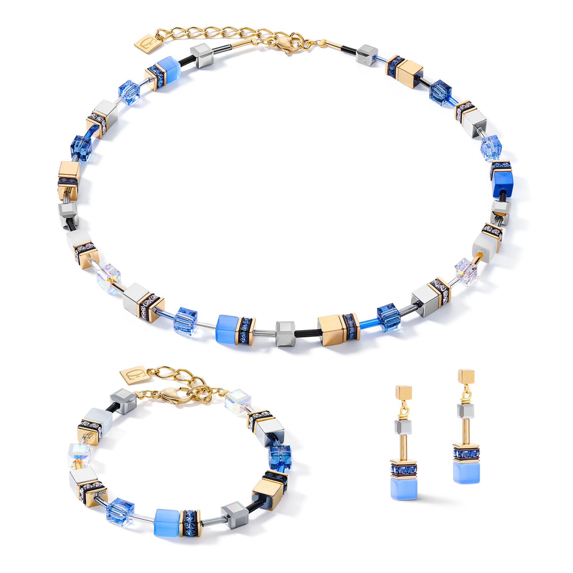 GeoCUBE Blue-Gold Bracelet