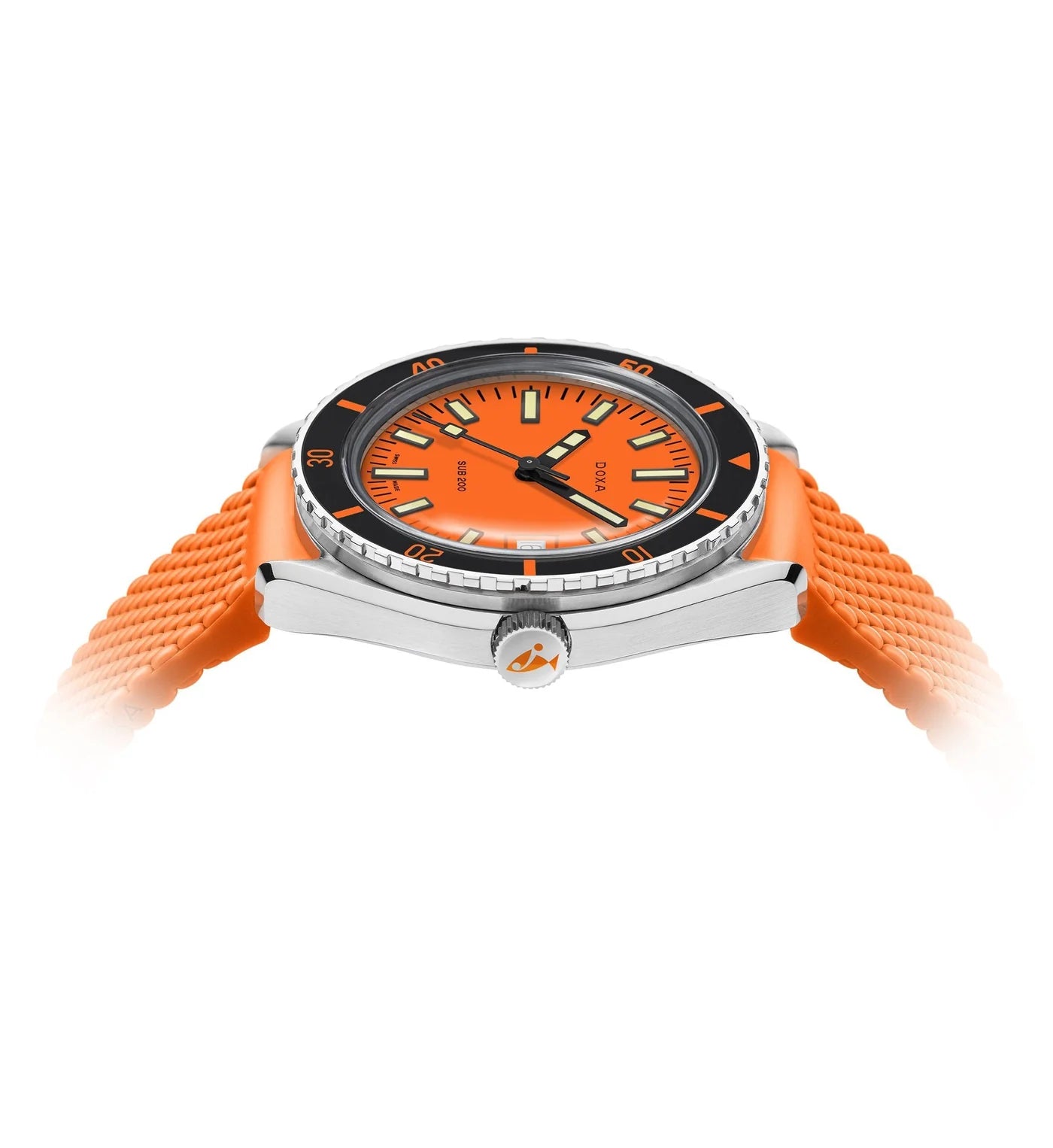 DOXA SUB 200 Professional Orange Rubber Strap Watch