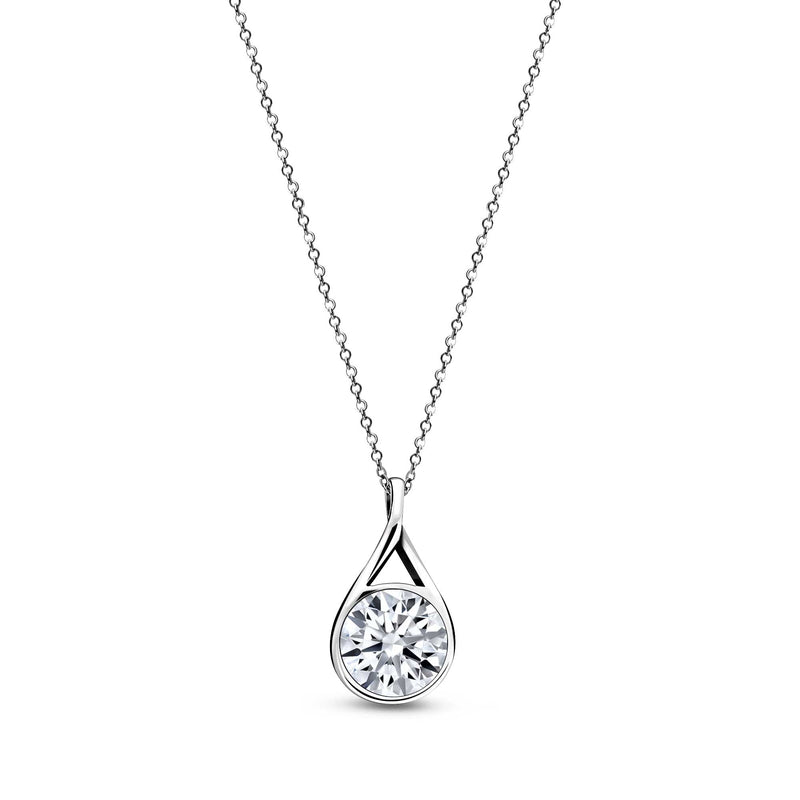 Sterling Silver Whitby Jet & Birthstone Double-Sided Twist Pendant