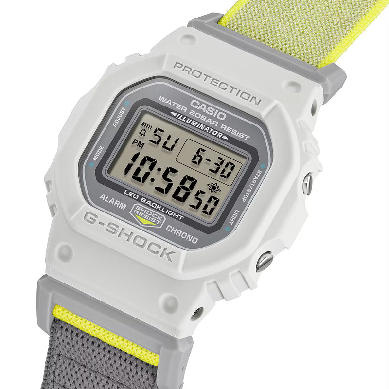 G-Shock DW-5600MNC-7A8ER Grey Resin & Fabric Strap Watch