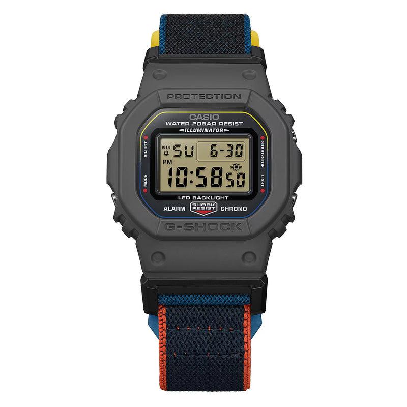 G-Shock DW-5600MNC-8A2ER Grey Resin & Fabric Strap Watch