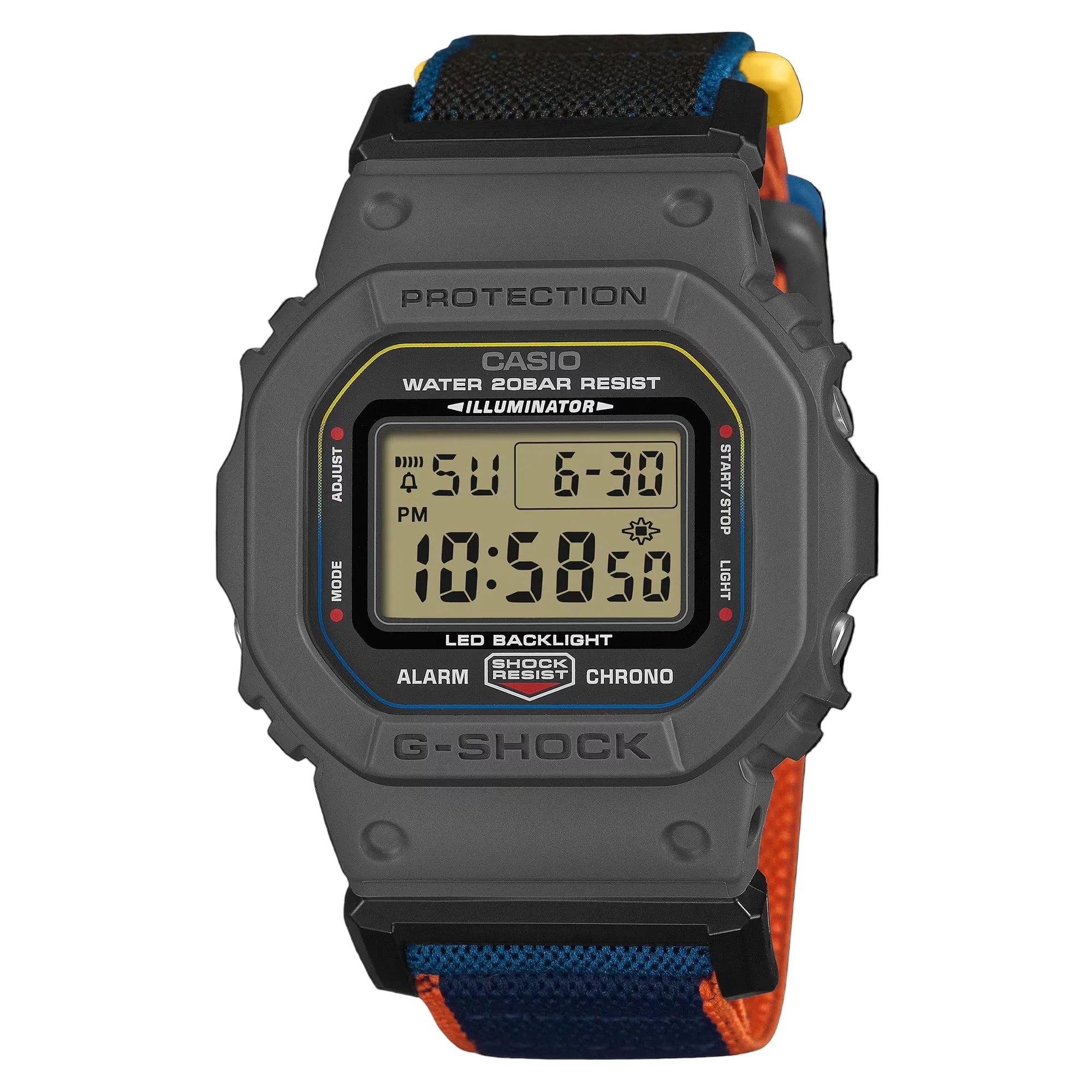 G-Shock DW-5600MNC-8A2ER Grey Resin & Fabric Strap Watch