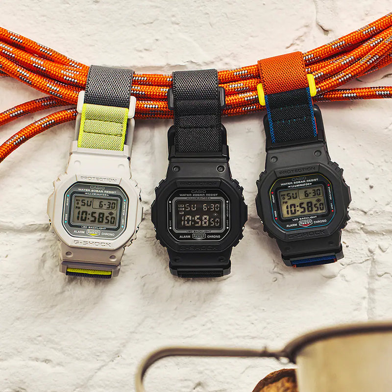 G-Shock DW-5600MNC-7A8ER Grey Resin & Fabric Strap Watch
