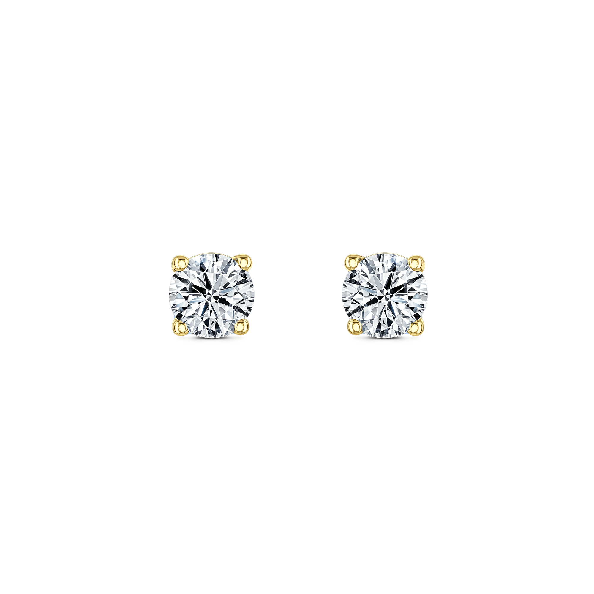 Lab Grown Diamond Four Claw Round Stud Earrings