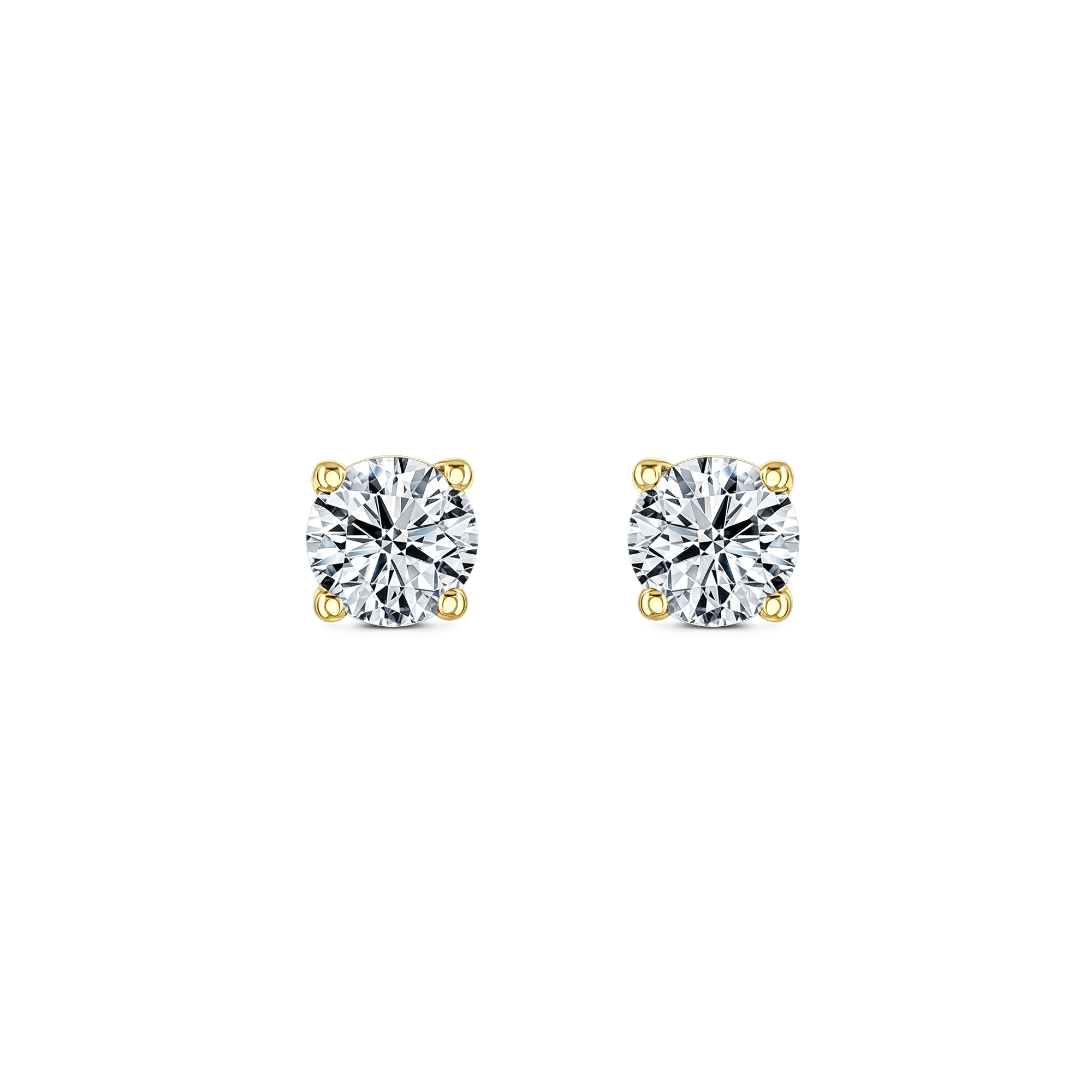 Lab Grown Diamond Four Claw Round Stud Earrings