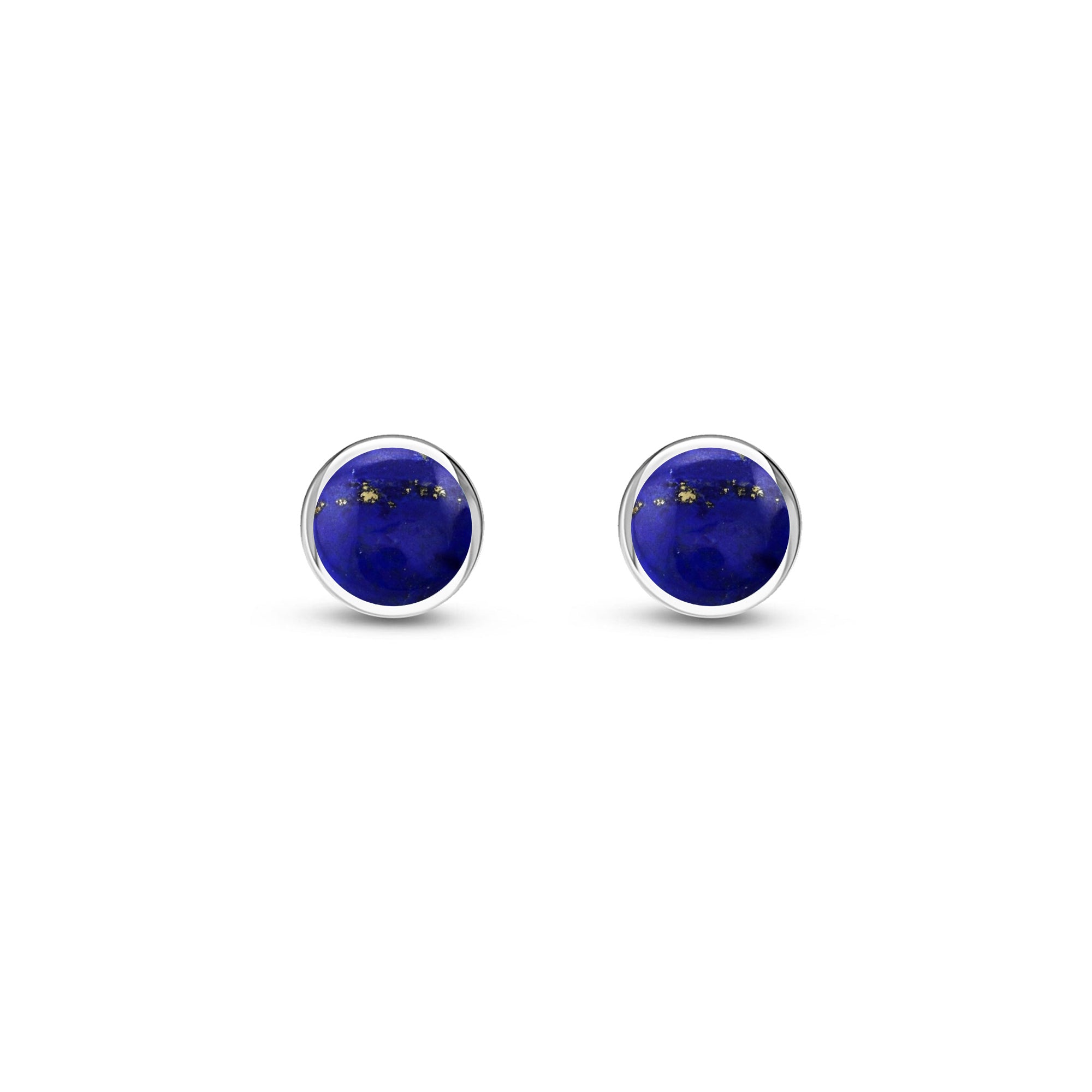 Sterling Silver Lapis Lazuli 5mm Round Stud Earrings