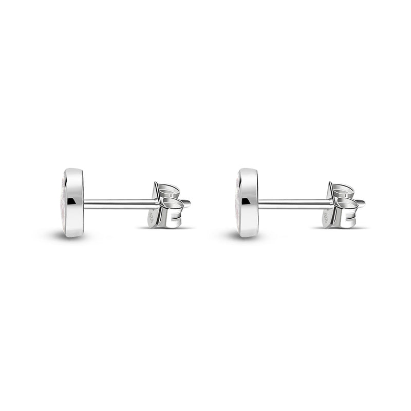 Sterling Silver Mother of Pearl 5mm Round Stud Earrings