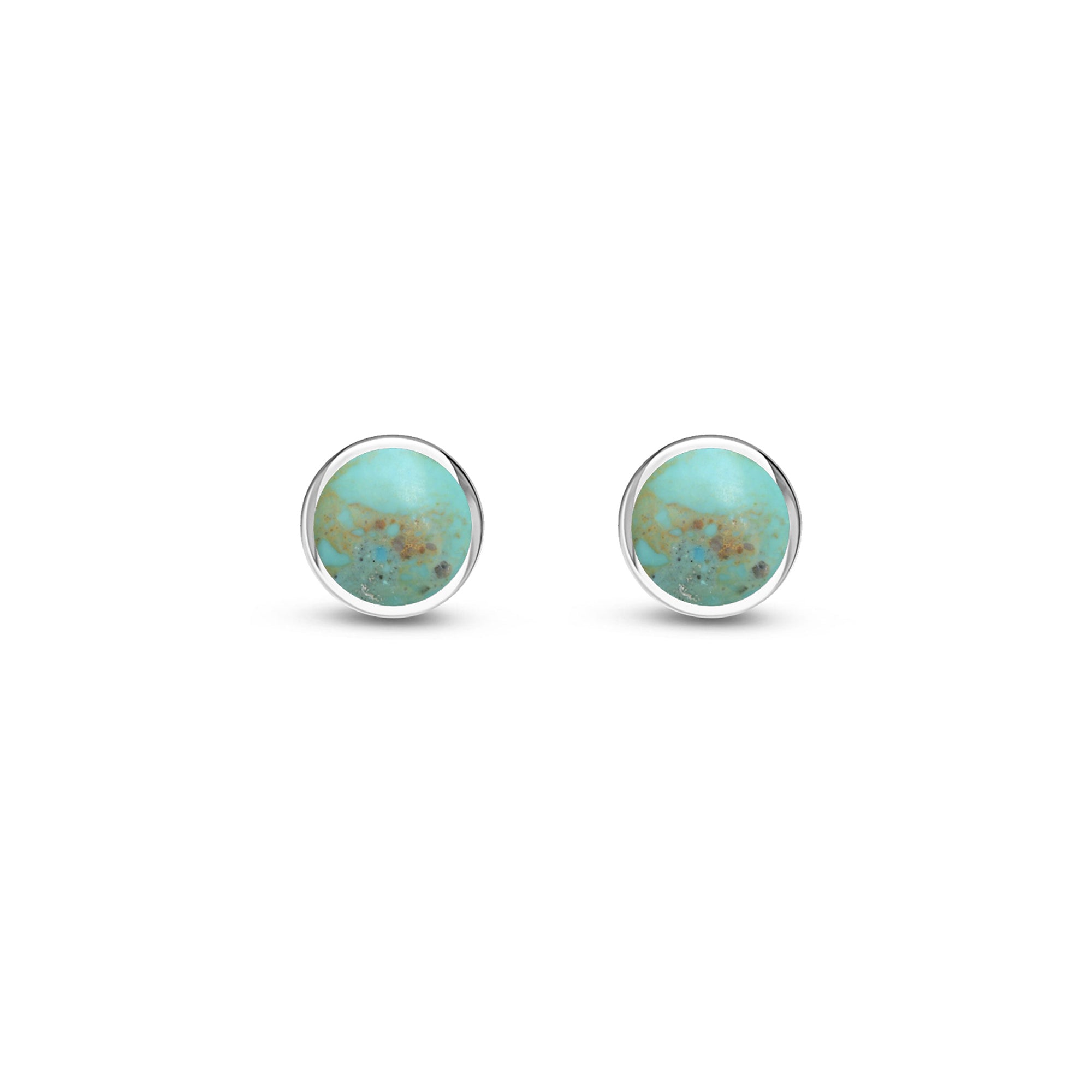 Sterling Silver Turquoise 5mm Round Stud Earrings