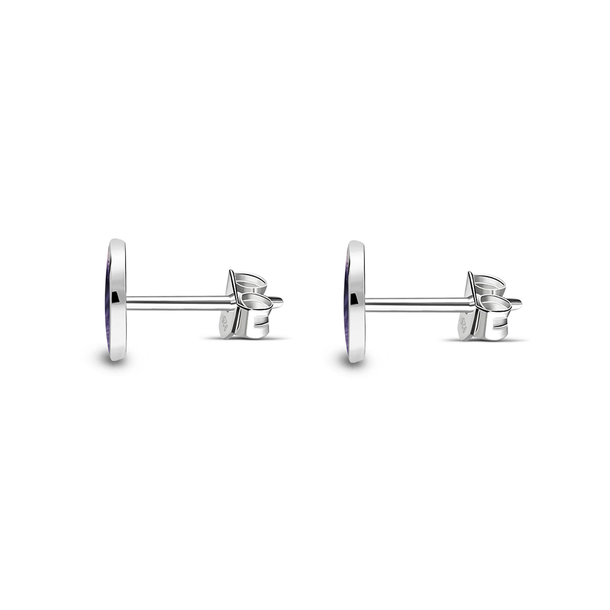 Sterling Silver Blue John 10mm Stud Earrings