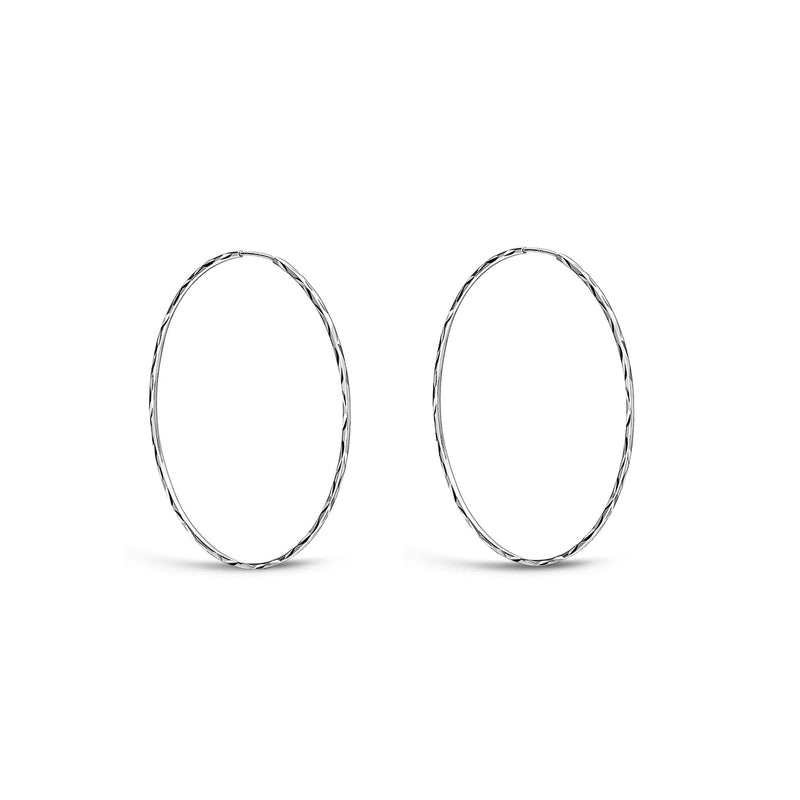 Sterling Silver Sleeper Hoop Earrings