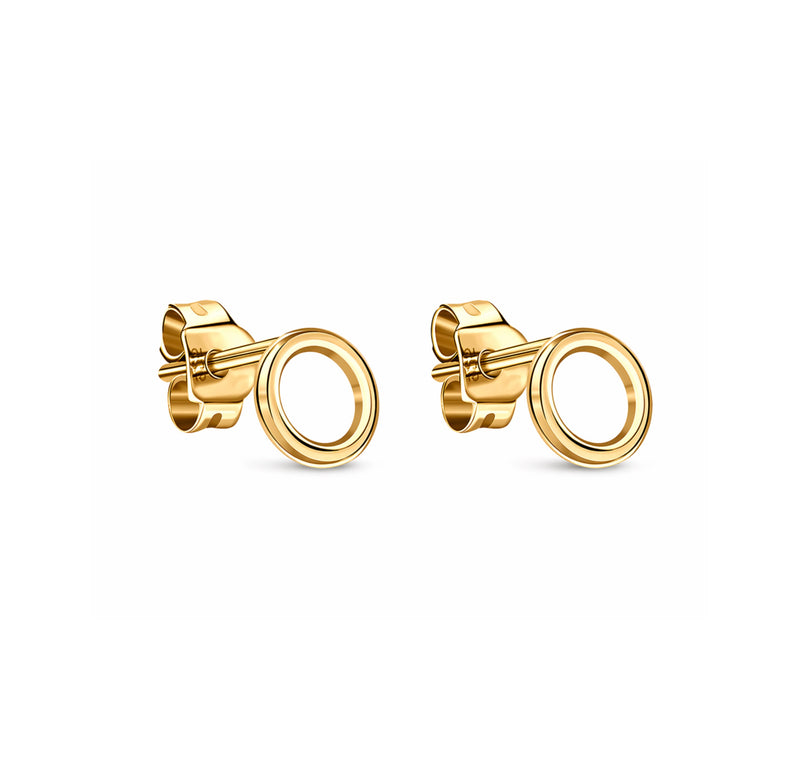 Yellow Gold Vermeil Dinky Open Circle Stud Earrings
