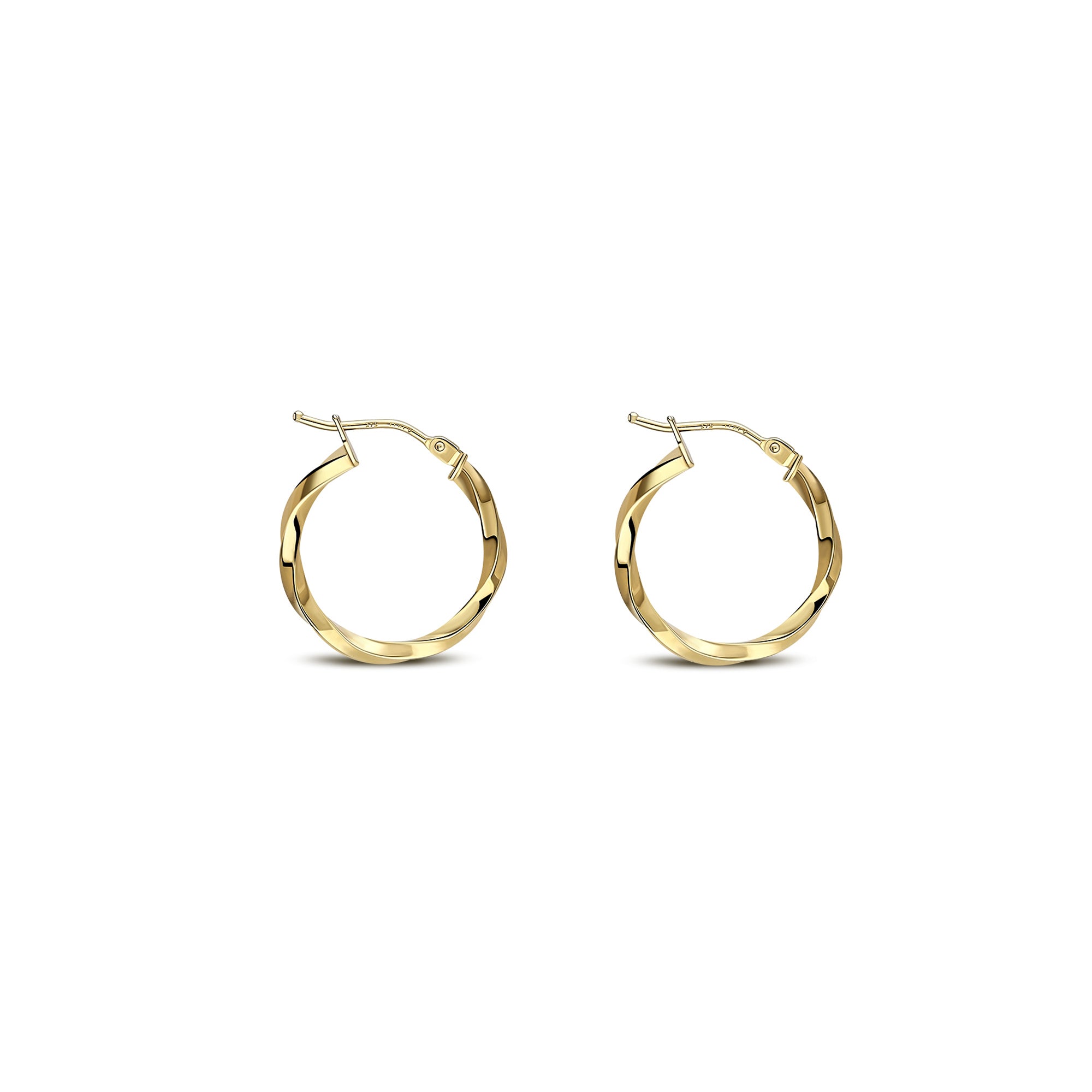 9ct Gold 20mm Twist Hoop Earrings