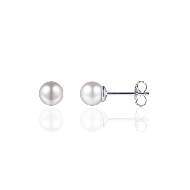 Silver Pearl Stud 4mm