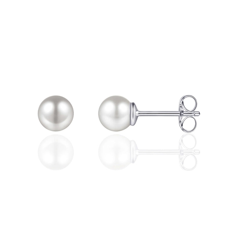 Silver Pearl Stud 6mm