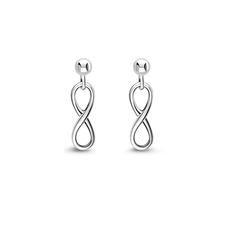 Sterling Silver Infinity Drop Studs