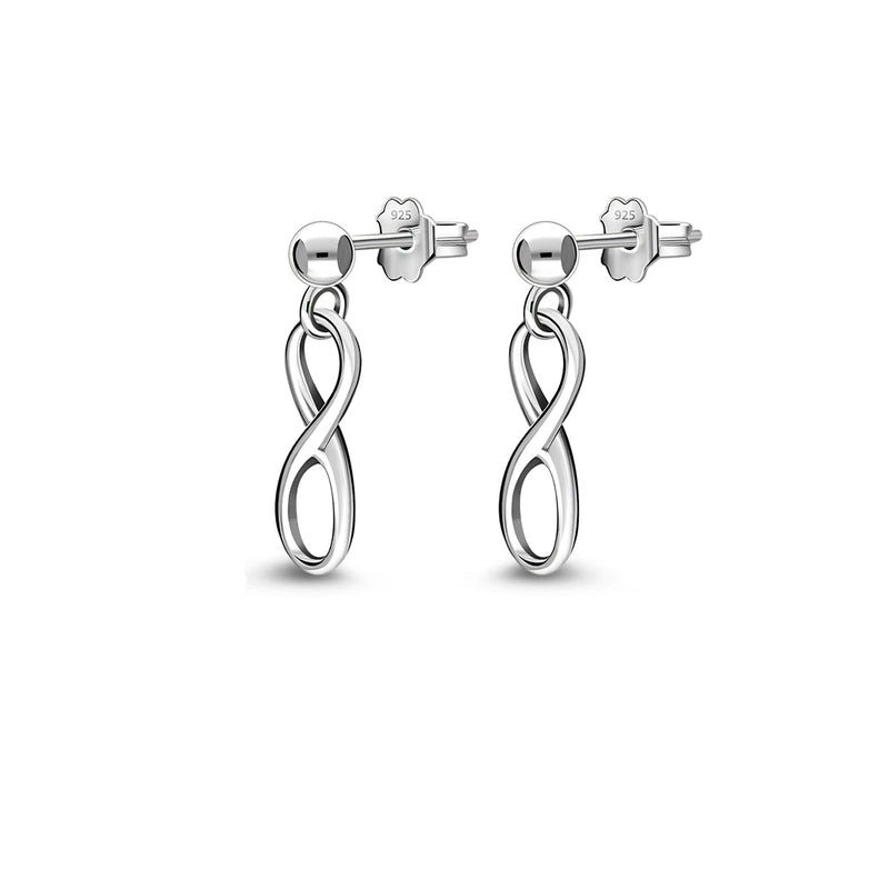 Sterling Silver Infinity Drop Studs